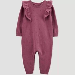 Carter's Just One You Baby Girls' Ruffle Dot Jumpsuit - Purple, 9 Month.